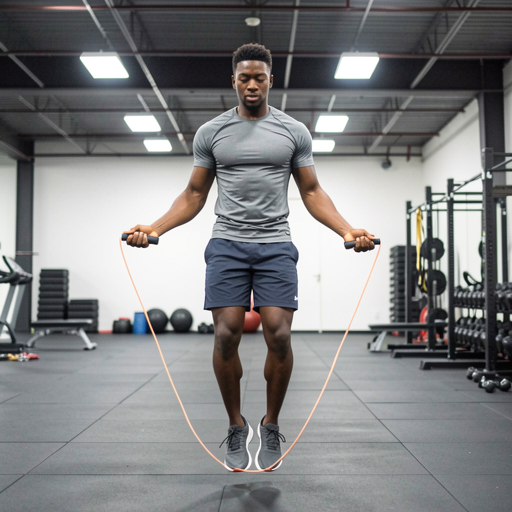 man jumping rope gym