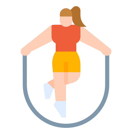 woman with shorts jumping-rope
