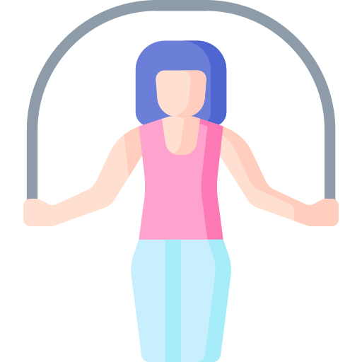 woman jumping-rope with thick jump rope