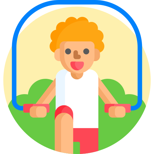 person jumping rope outdoors