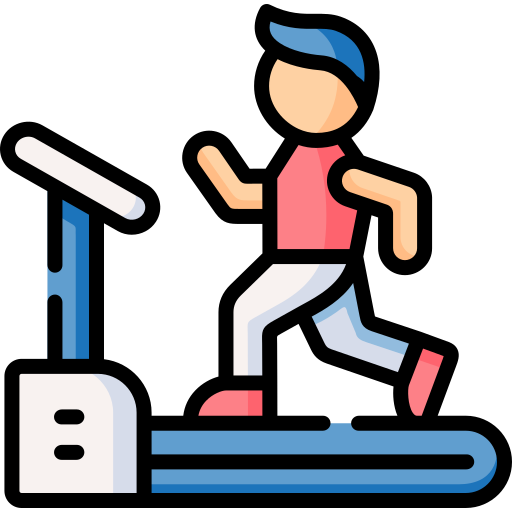 man running on a treadmill